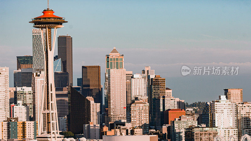 西雅图市区建筑和建筑城市天际线