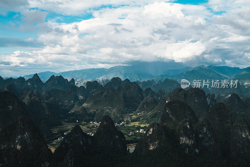 桂林阳朔乡大景观鸟瞰图