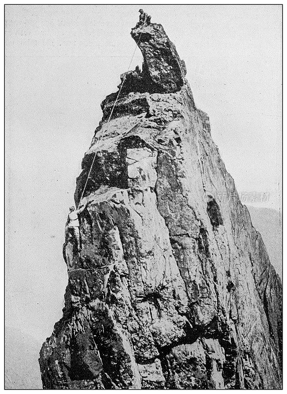 古董黑白照片:马特洪峰，登山