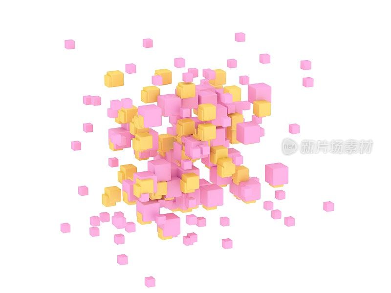 黄色和粉色方块