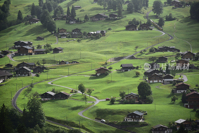 格林德沃，瑞士伯恩阿尔卑斯山脉的一个村庄