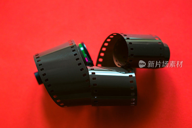 35毫米模拟摄像机胶片的微距特写