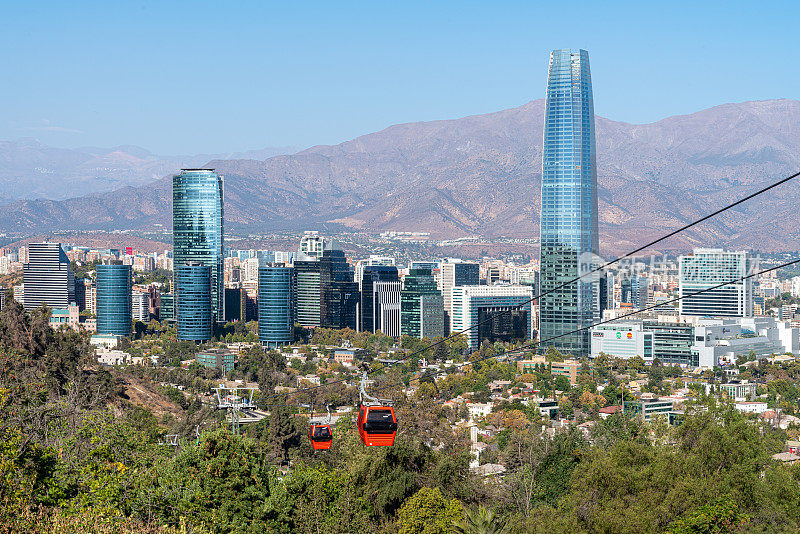 圣地亚哥，智利城市天际线和城市景观