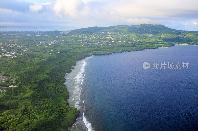 北马里亚纳群岛，从空中俯瞰塞班岛，圣维森特和塔波乔山