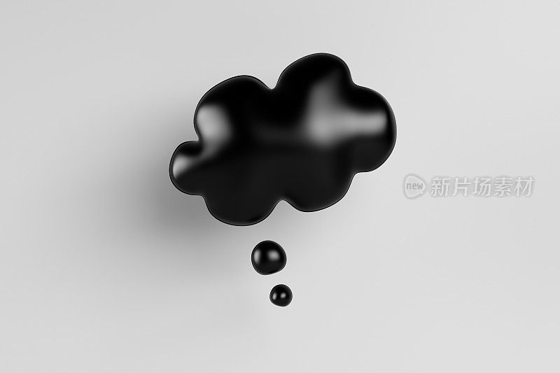 黑色语音气泡的3d插图