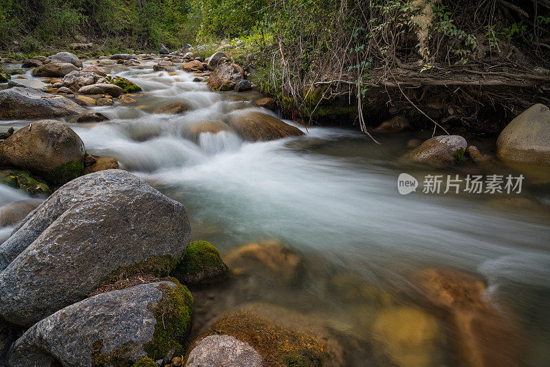 风景优美的山涧流水小溪