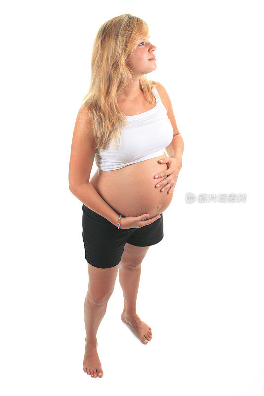 孕妇-女人摸肚子