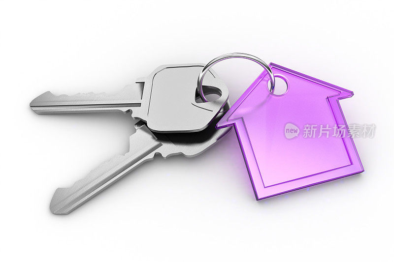 粉红色的房子和钥匙