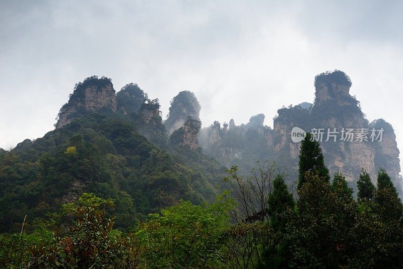 雨中的奇峰