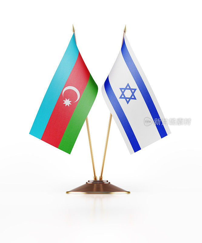 阿塞拜疆和以色列的微型国旗