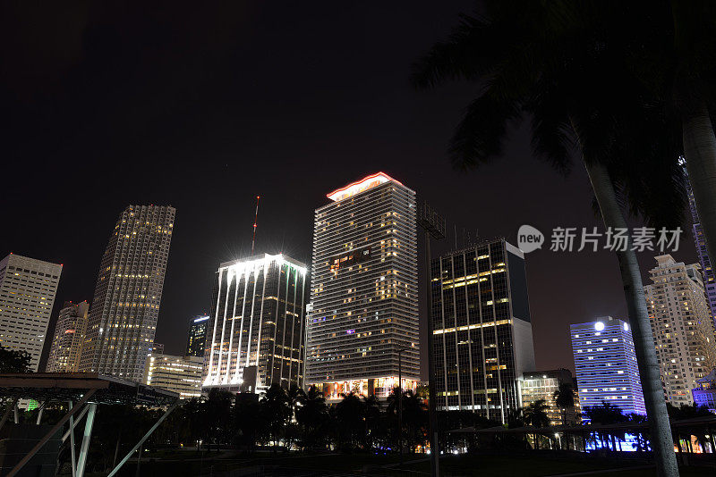 迈阿密市中心的夜景