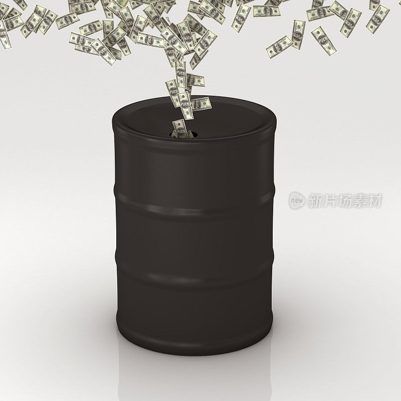 石油桶喷出美元