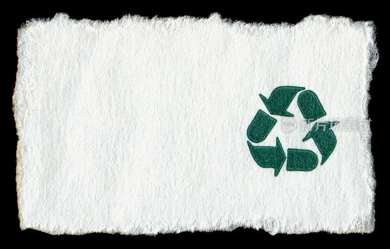 纸张纹理背景上的回收符号