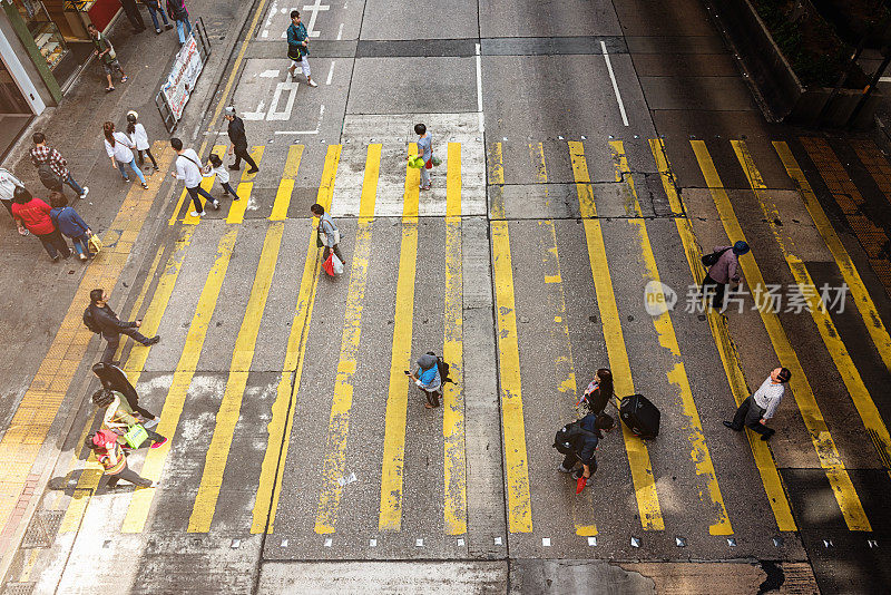 十字路口拥挤的孟角香港九龙