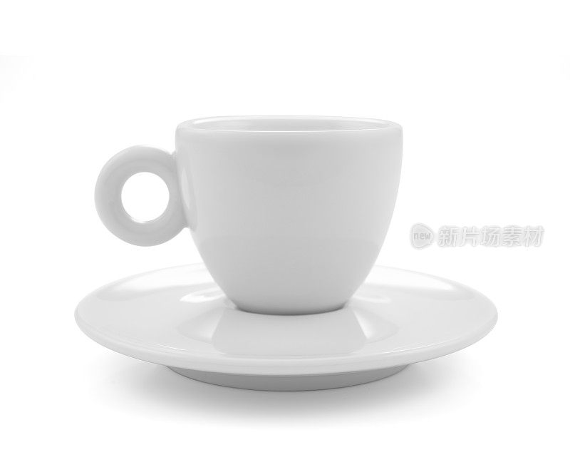 咖啡，茶杯孤立在白色的背景上