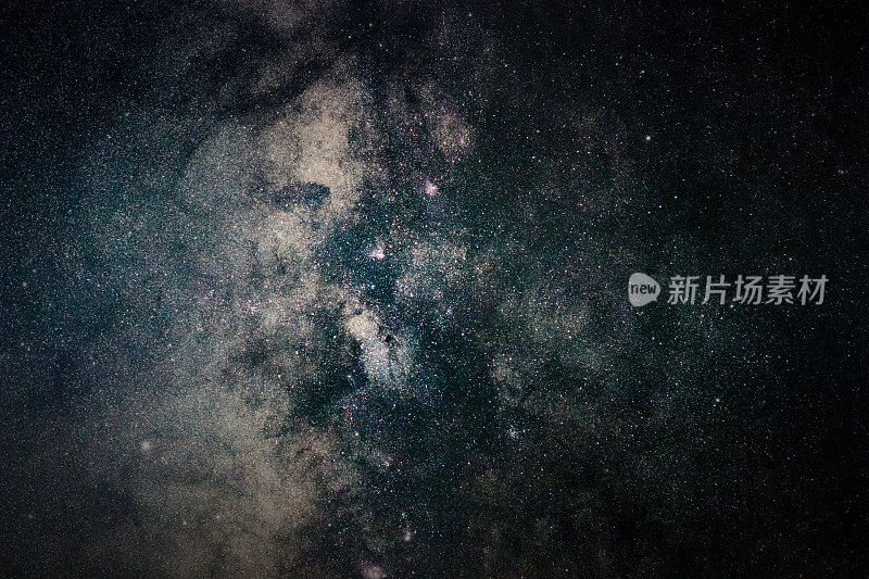 银河系银河系背景特写。长时间曝光照片。