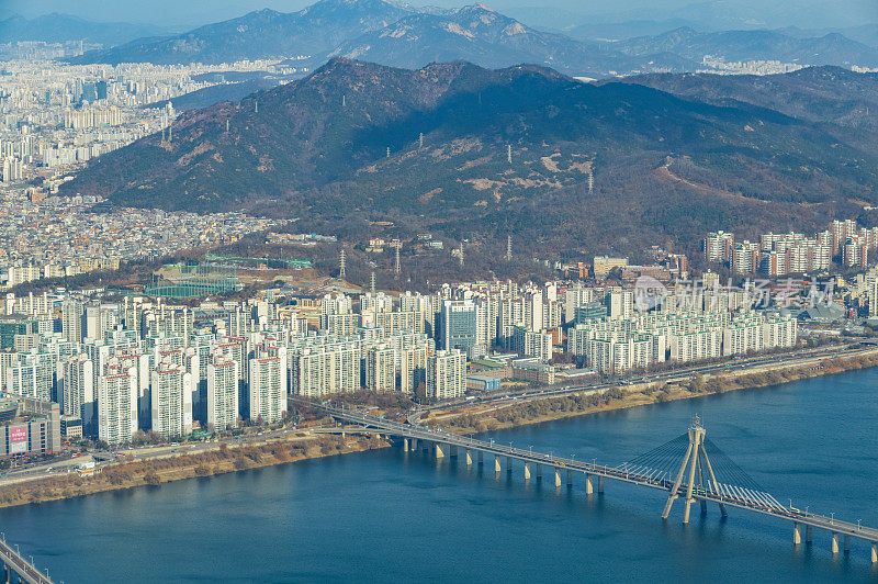 韩国首尔鸟瞰图