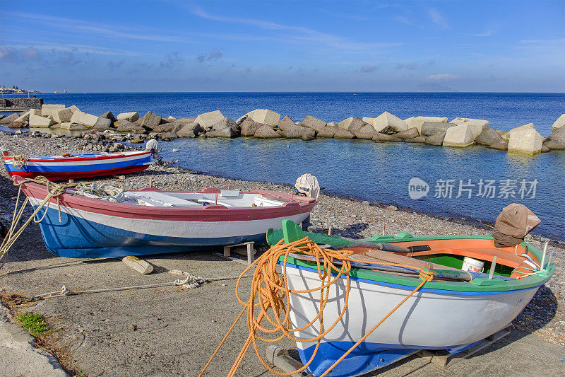 Salina的Lingua海岸线，Aeolian群岛(意大利西西里岛)的第二大岛