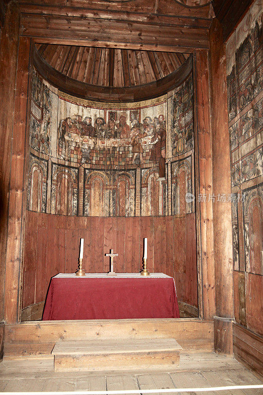 奥斯陆木板教堂的内部