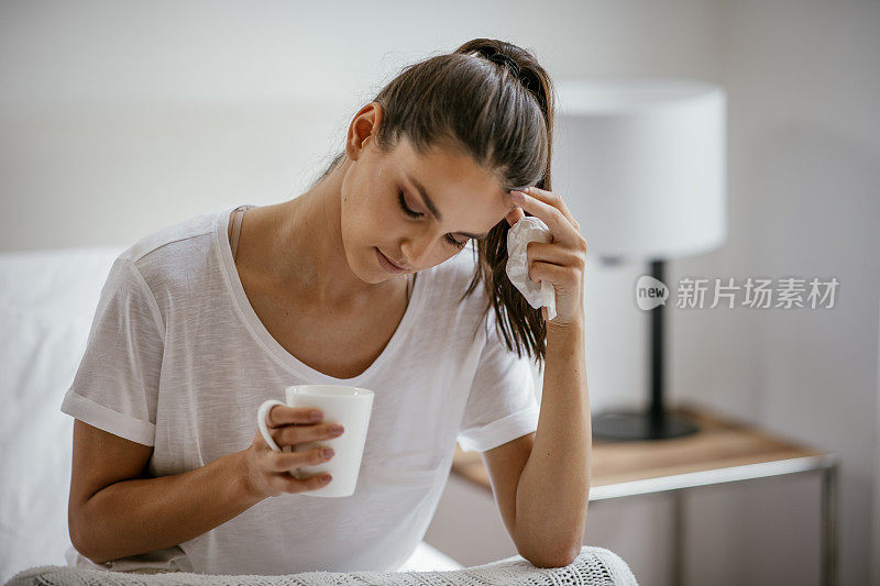 年轻女子患流感