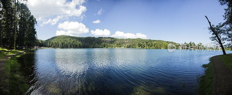 长泻湖全景，Michoacán，墨西哥