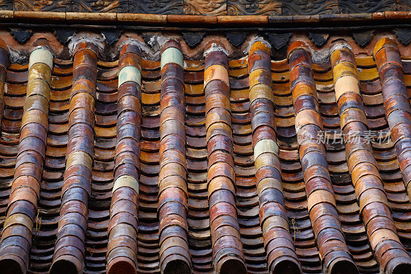 中国云南建水孔庙的屋顶