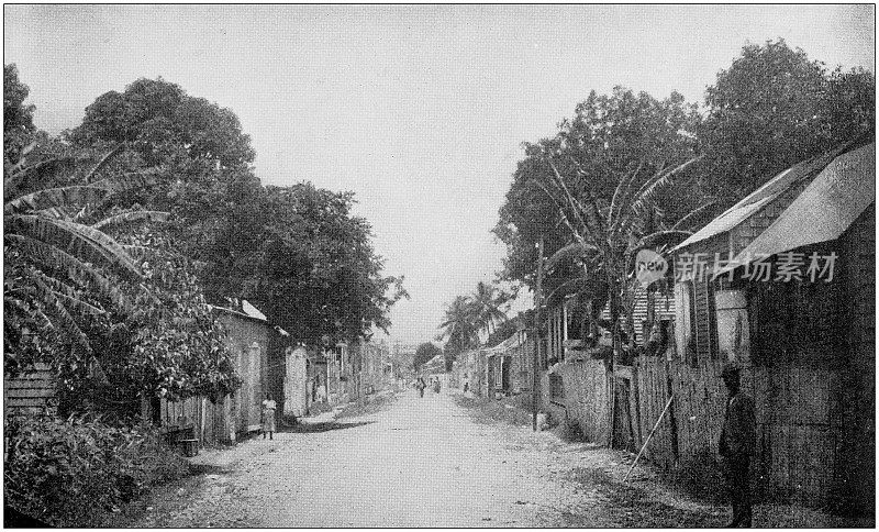 美国陆军黑白照片:波多黎各街道