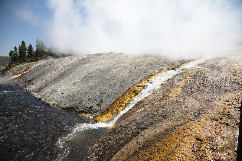 黄石国家公园的大棱柱形温泉