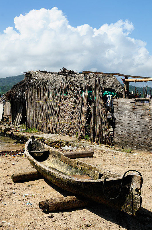 中美洲，巴拿马，圣布拉斯群岛，传统的船屋