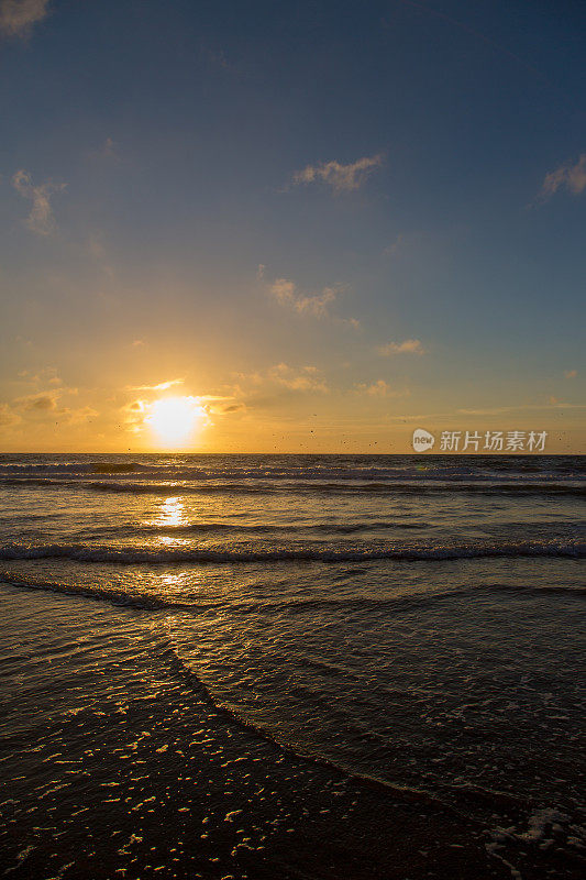 加州太平洋海岸的日落