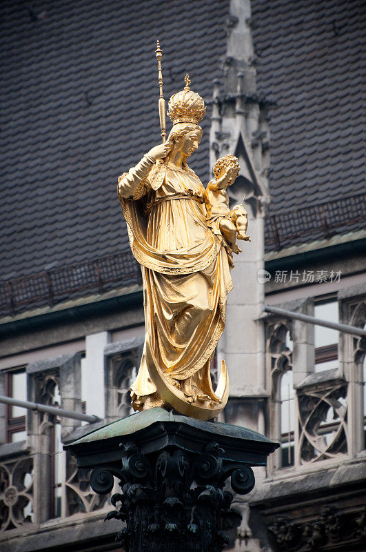 慕尼黑Mariens?ule, Marienplatz，特写