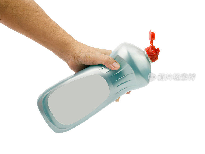 手拿塑料瓶