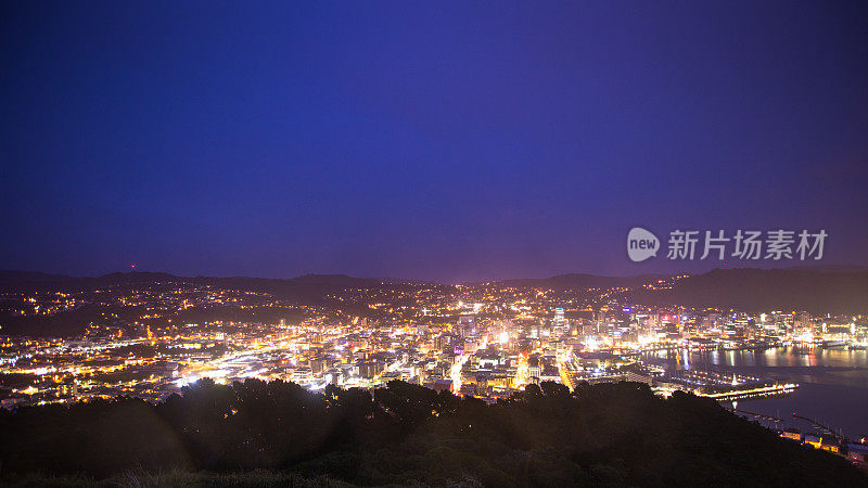 朦胧的惠灵顿夜景