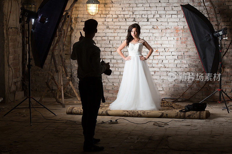 时装模特婚纱摄影。创作过程