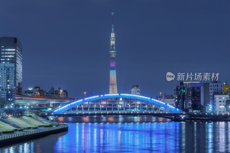 Eitai桥和特别照明的东京天空树