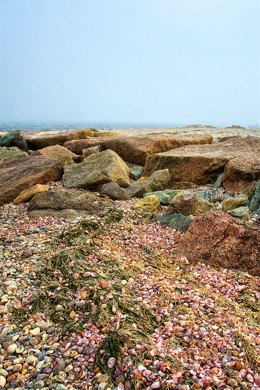 海滩岩石码头，南塔开特海湾，科德角，新英格兰，美国