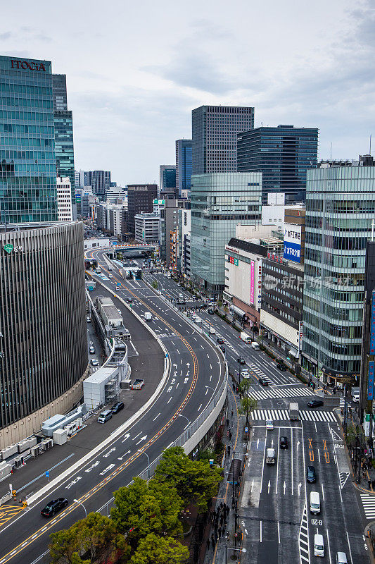 日本东京银座的城市景观