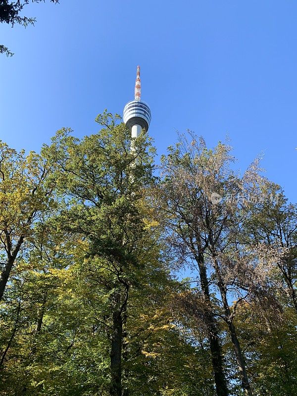 斯图加特，德国-电视塔，Fernsehturm，秋天