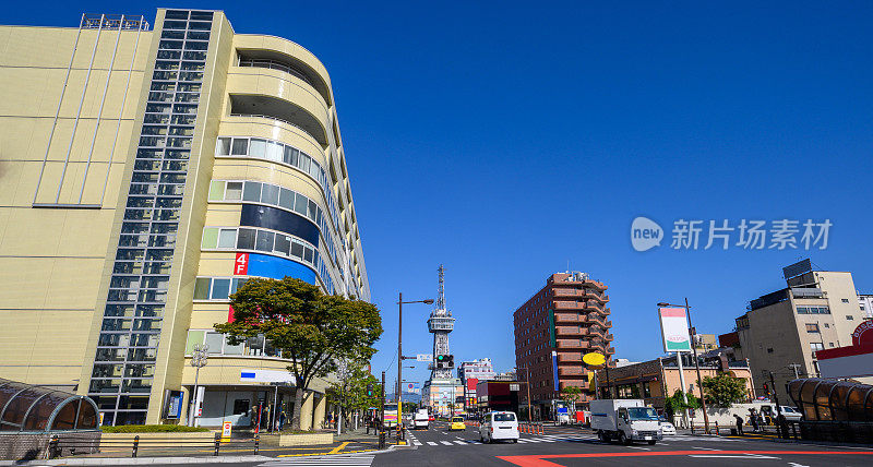 日本九州大分市别府市和别府湾的城市景观