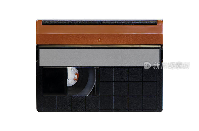 迷你DV视频磁带孤立的白色背景。为文本复制空间。20世纪90年代的旧视频记录媒体。的技术。