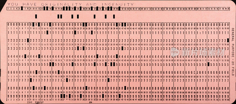 古董电脑穿孔卡