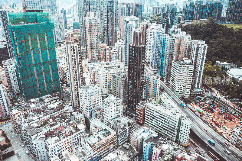 香港九龙城鸟瞰图