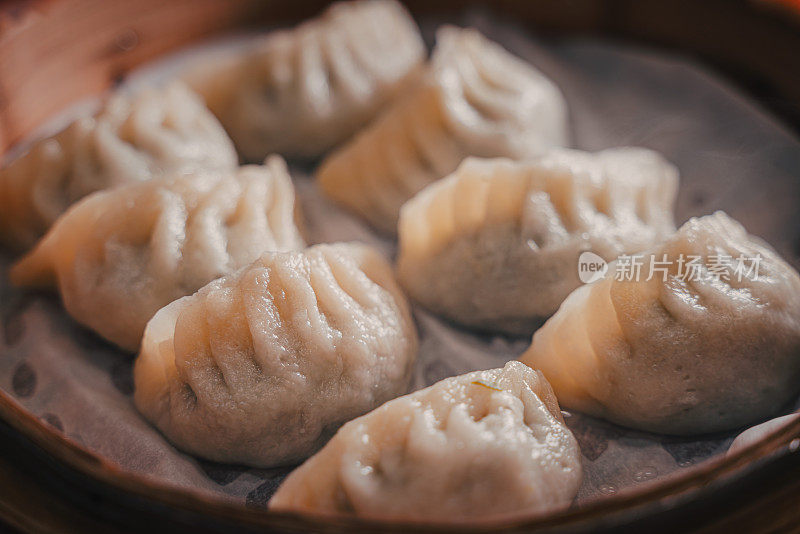 竹蒸笼，川菜素饺