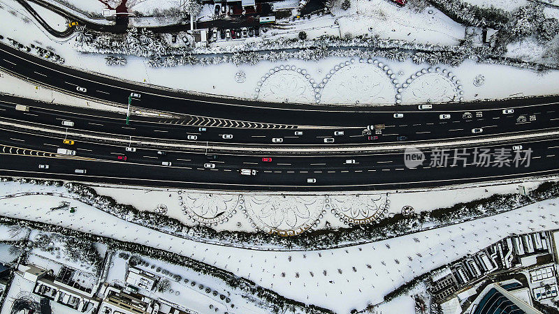 雪天高速公路，冬季空中交通，雪天高速公路，雪伊斯坦布尔，雪天高速公路