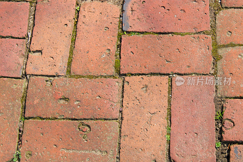 美国俄亥俄州兰开斯特——古老的砖砌人行道