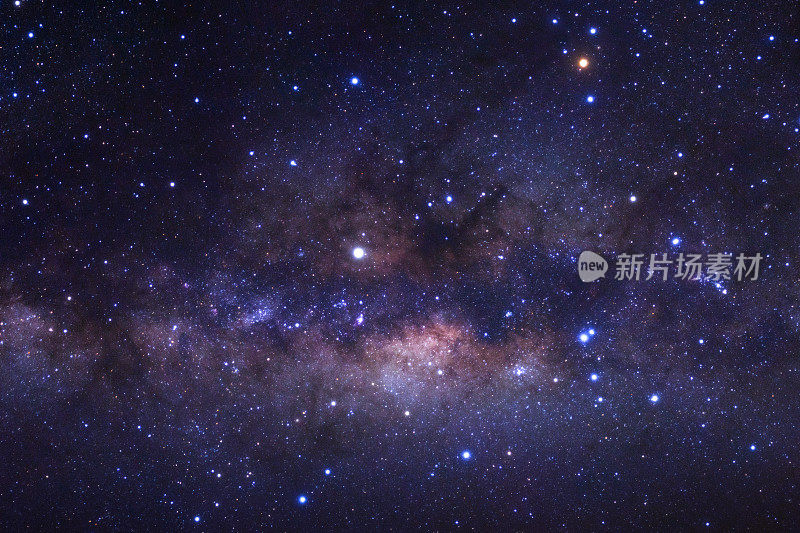 银河系与宇宙中的恒星和太空尘埃的特写