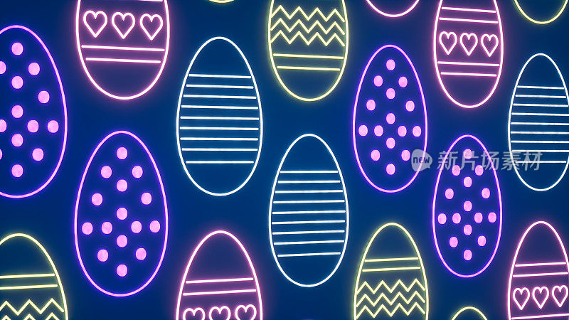 霓虹灯彩蛋，快乐的复活节背景