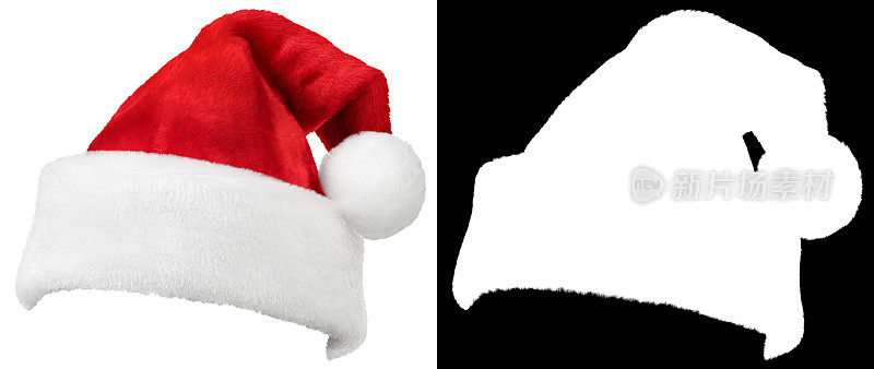 圣诞老人红色的帽子孤立在白色上