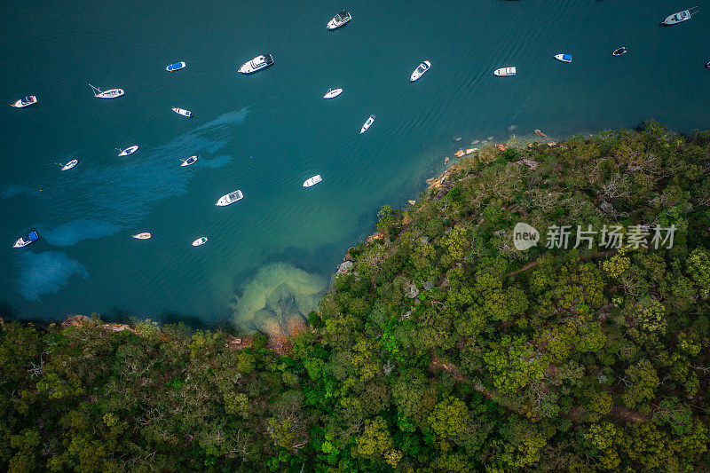 澳大利亚悉尼北部海滩郊区的无人机鸟瞰图