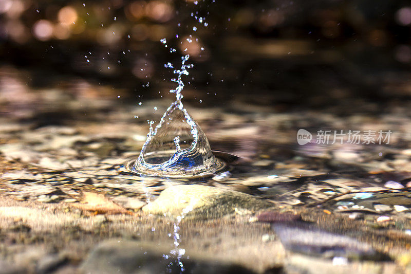 一滴水在平静的湖水中激起涟漪